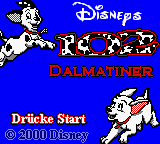 102 Dalmatians Puppies to the Rescue title screen for GameBoy Color